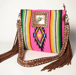 Pink Saddle Blanket Crossbody