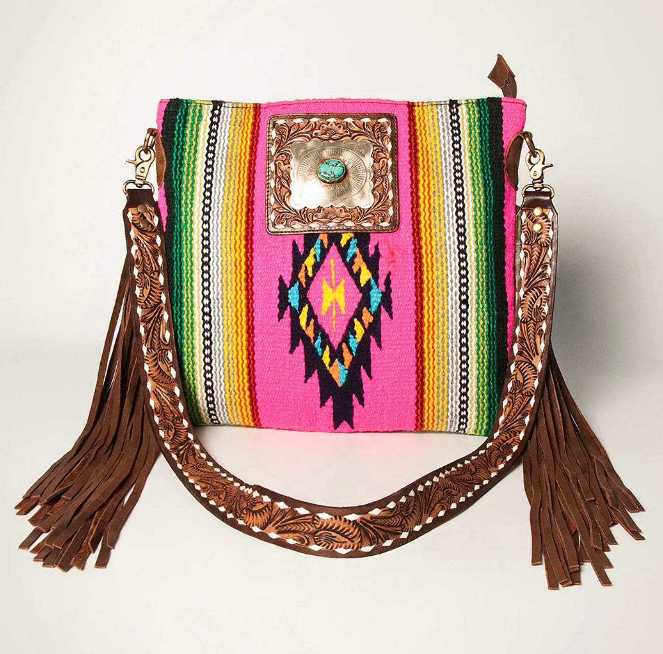 Pink Saddle Blanket Crossbody