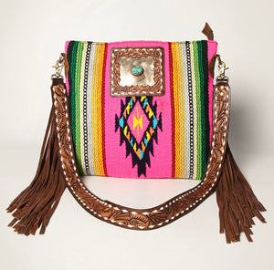 Pink Saddle Blanket Crossbody
