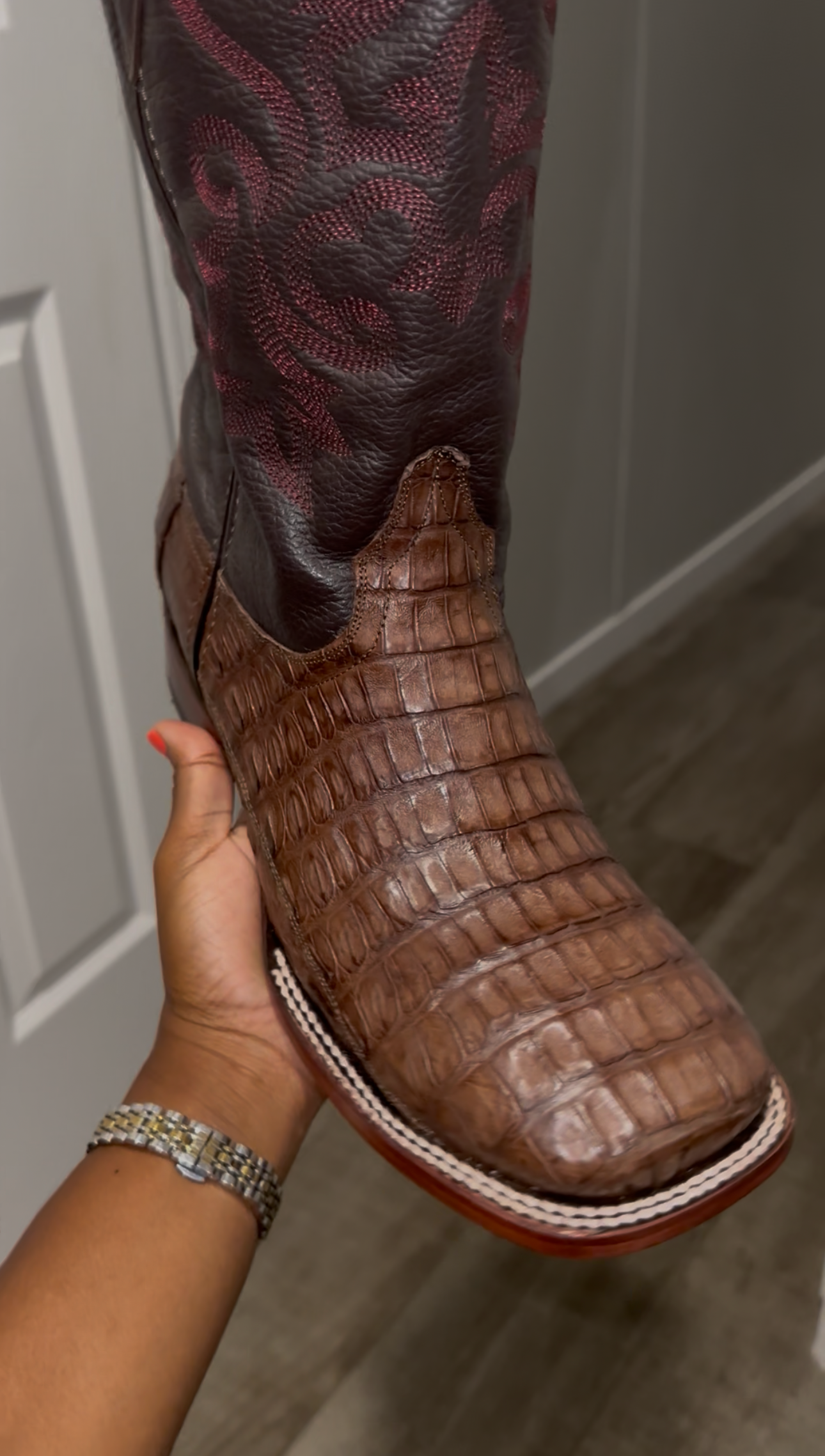 Caiman Cowboy Boot- Brown