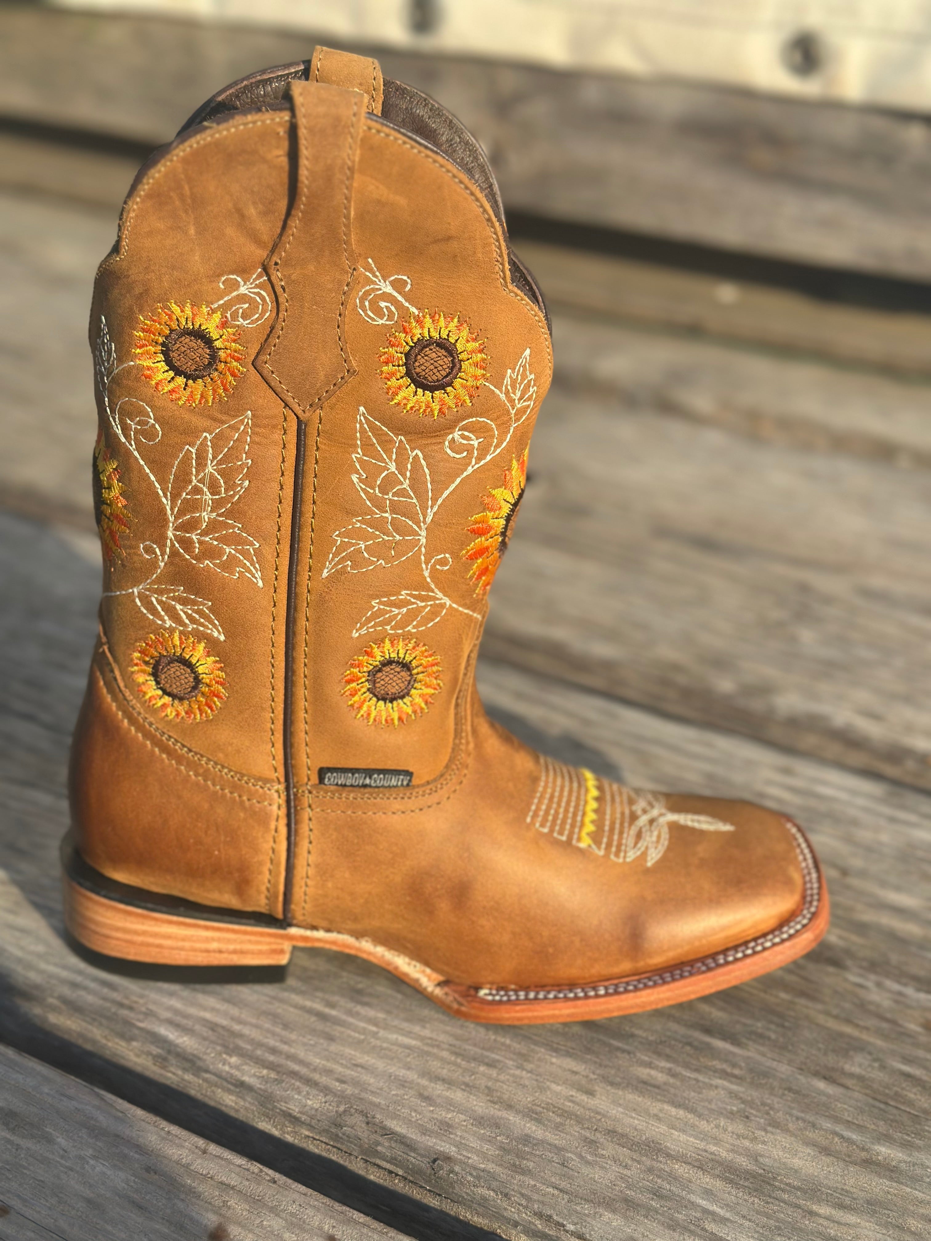 Sunflower Cowgirl Boot- Honey