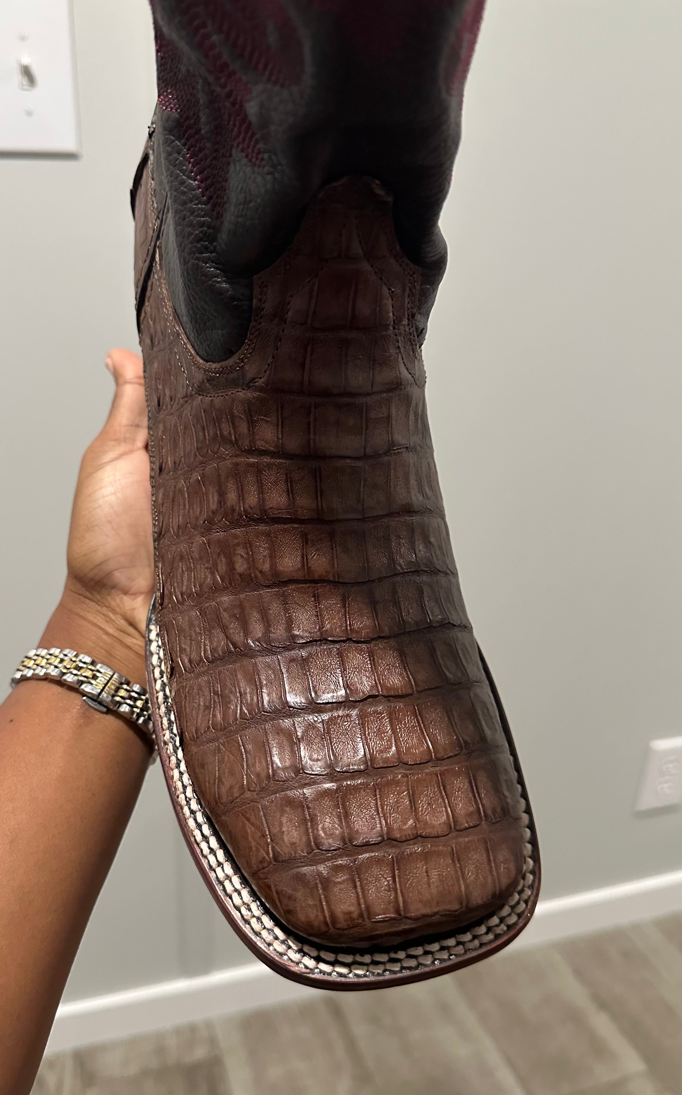 Caiman Cowboy Boot- Brown