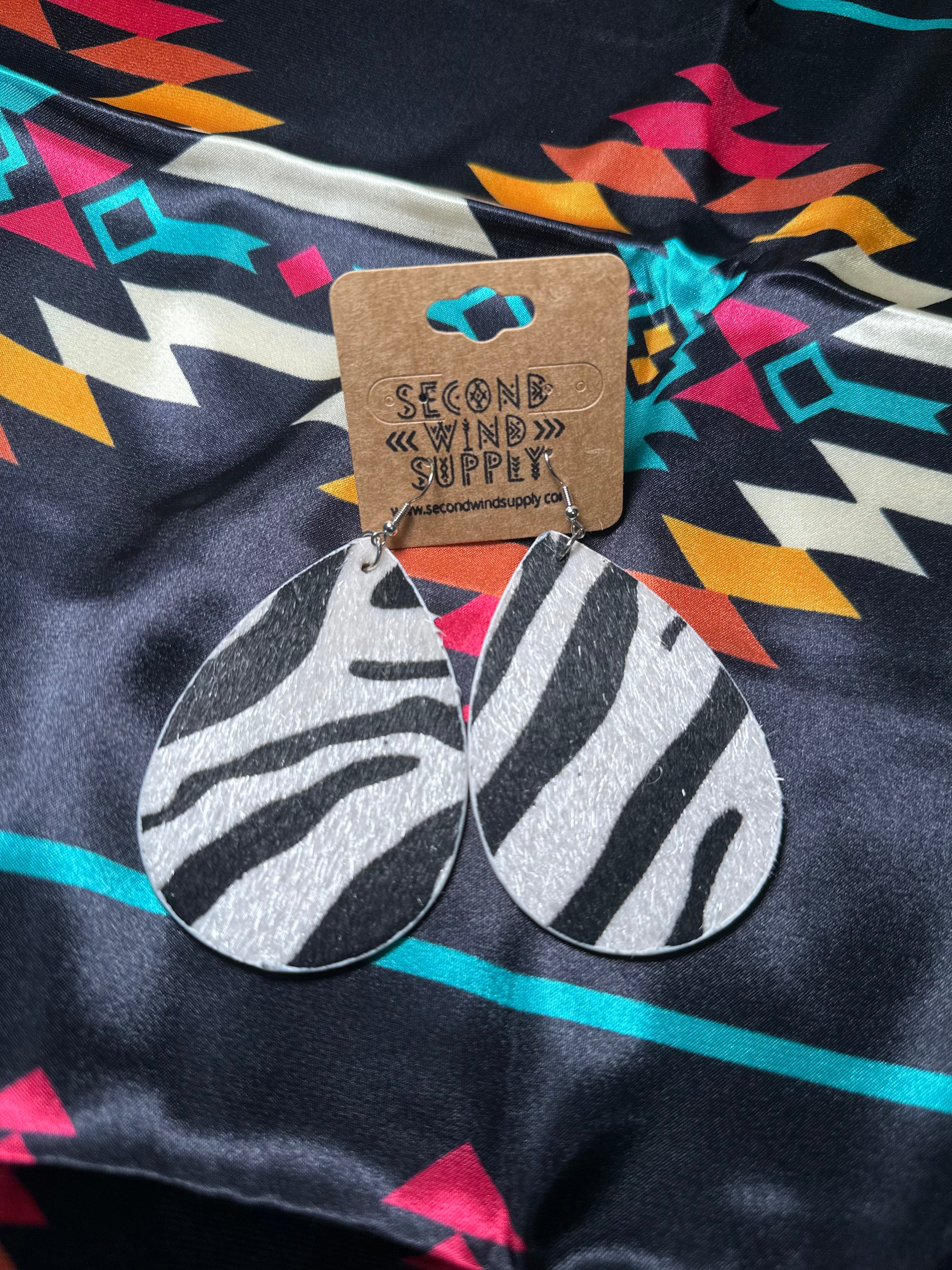 Zebra Print Fur
Earrings- White