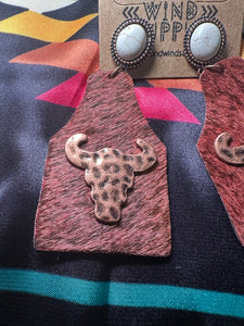 Brown Cowhide
Copper Cowskull Stud Earrings