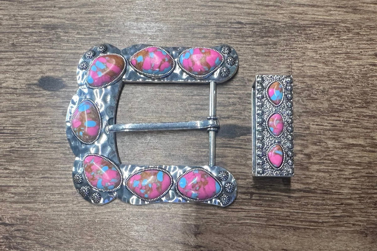 BUCKLE UP BELT BUCKLE PINK