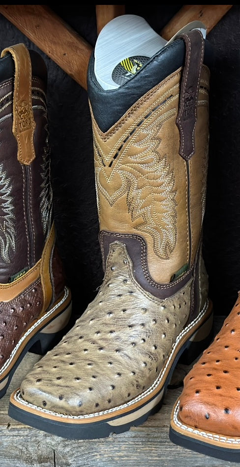 Ostrich Work Boot- Tan