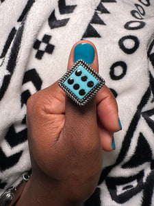 Dice Ring- Turquoise