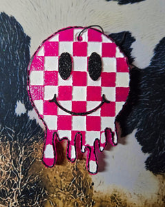 Checkered Smiley Face Freshie