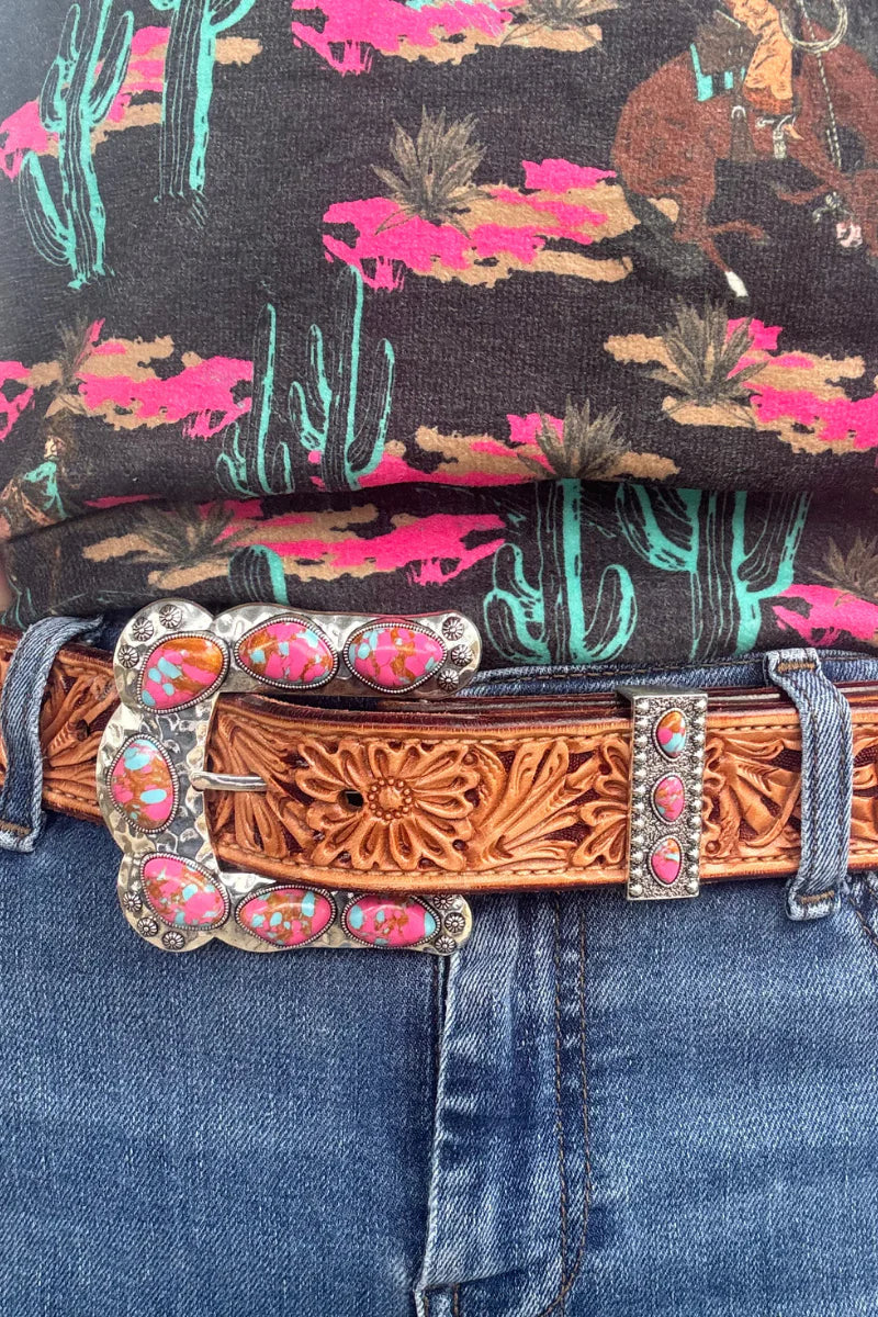 BUCKLE UP BELT BUCKLE PINK