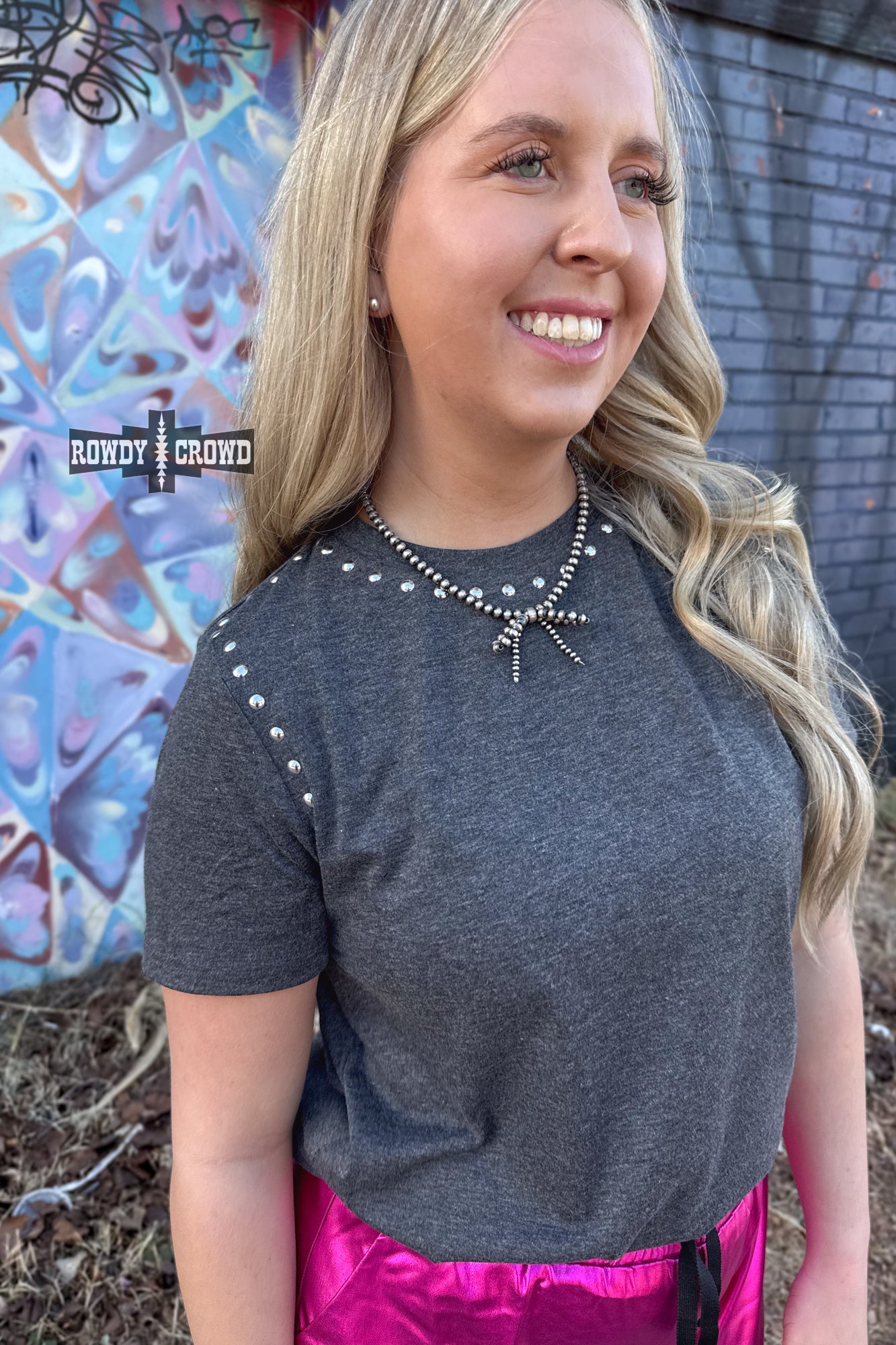 CHARCOAL- Starry Stud Tee