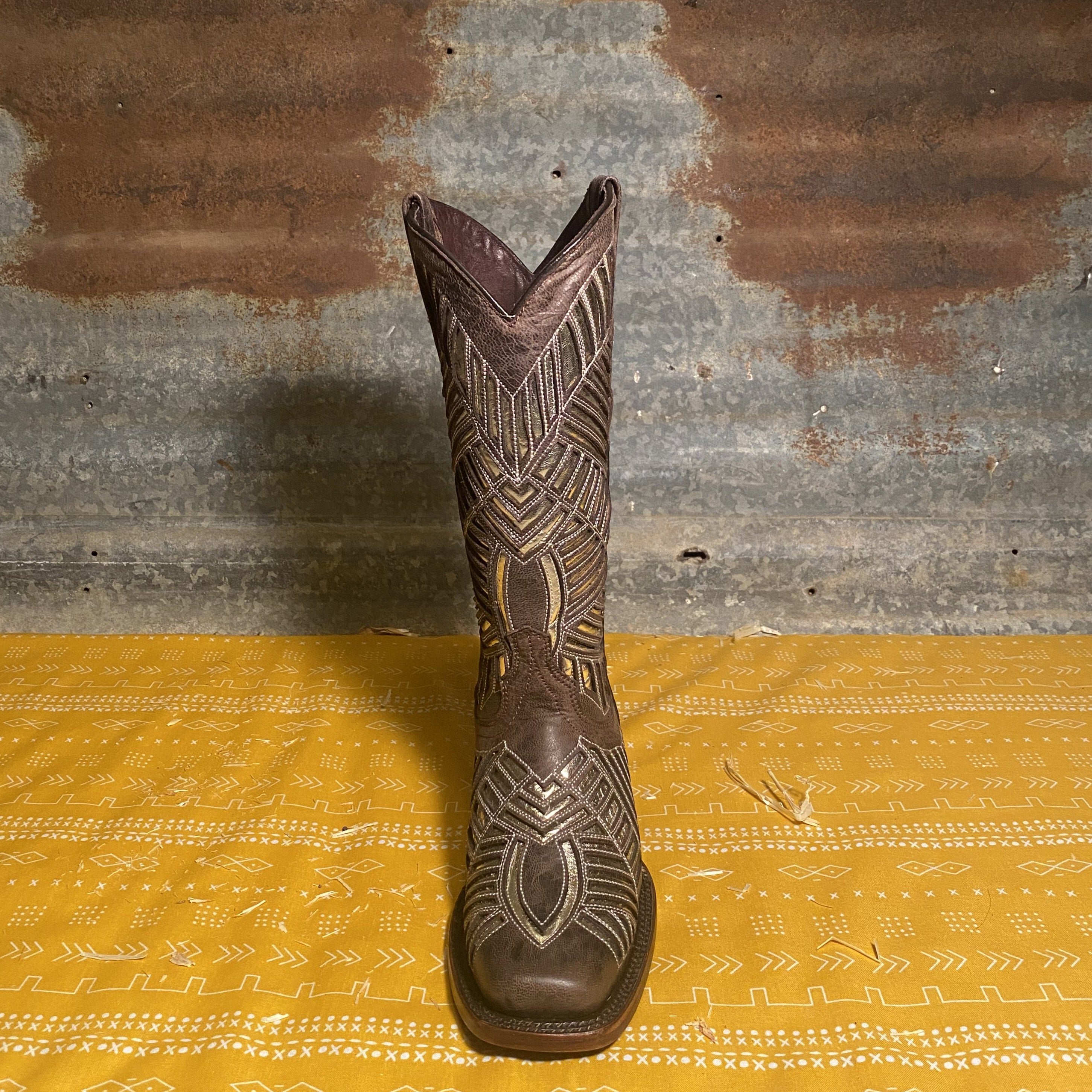 Metallic Cowgirl Boot- Brown