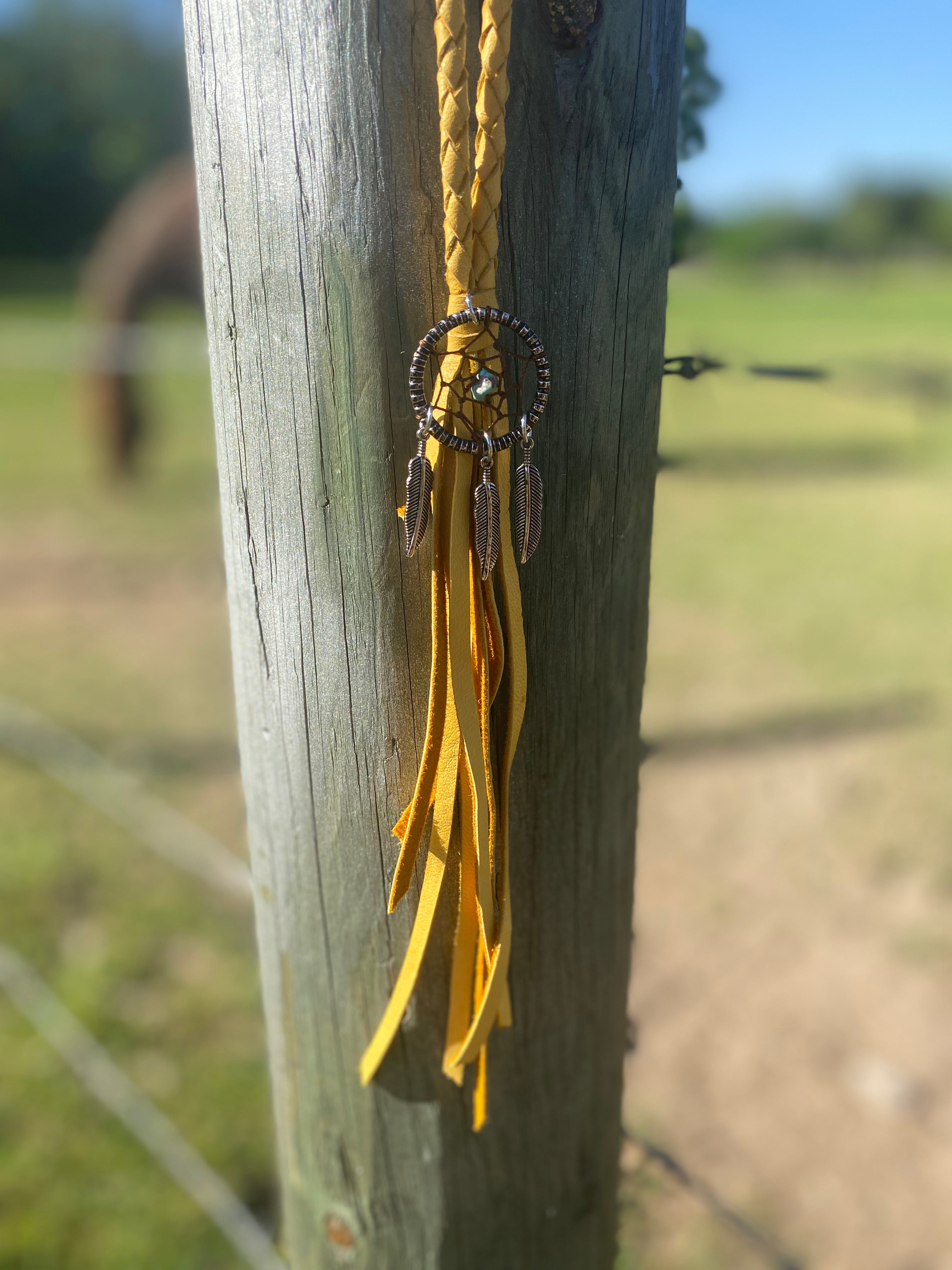 Mustard Dream Catcher Western Necklace